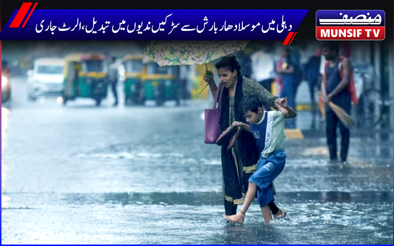  دہلی-این سی آر میں موسلادھار بارش۔ پنجاب-ہریانہ سمیت کئی ریاستوں میں طوفان اور ژالہ باری کا الرٹ جاری